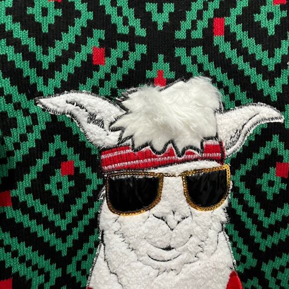 Jolly Sweaters Ugly Christmas Sweater Funky Llama Adult Unisex Marked Size XXL - Picture 2 of 12
